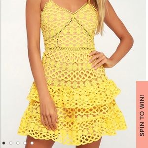 Lulus yellow crochet dress